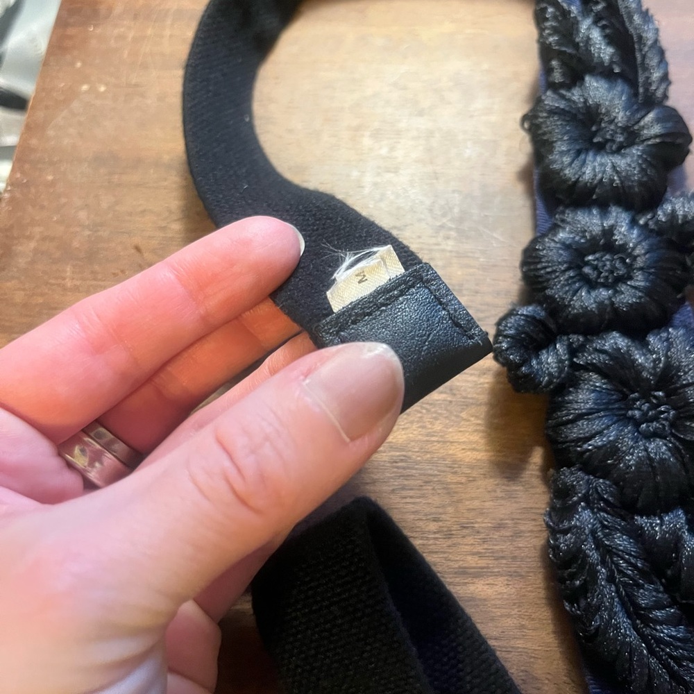 Anthropologie Black and Blue Floral Belt - Picture 6 of 6